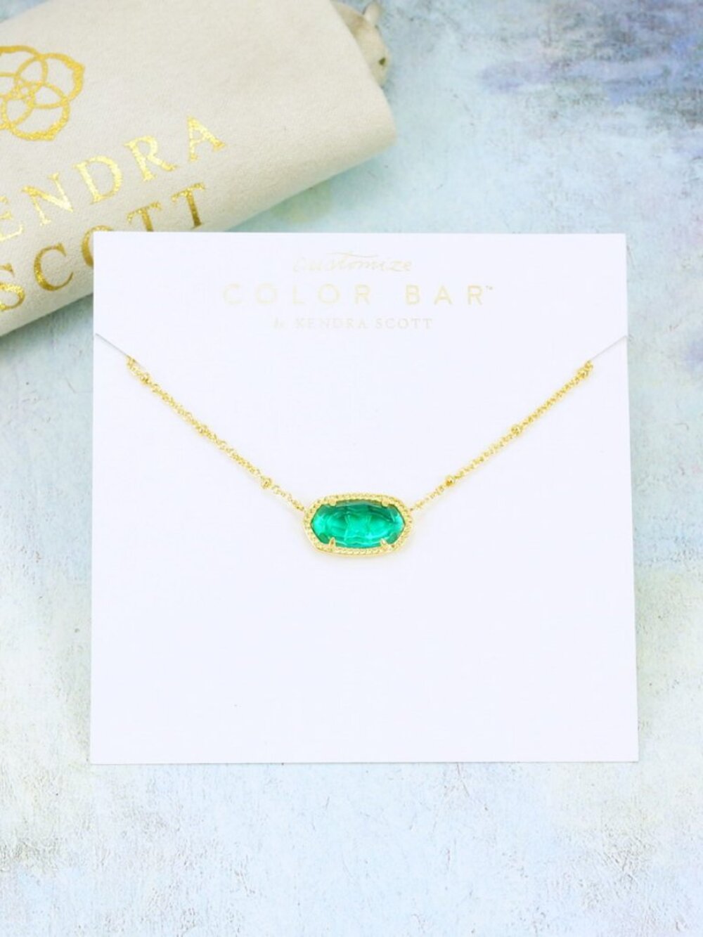 Kendra Scott Elisa Satellite London Blue Necklace Gold Plated